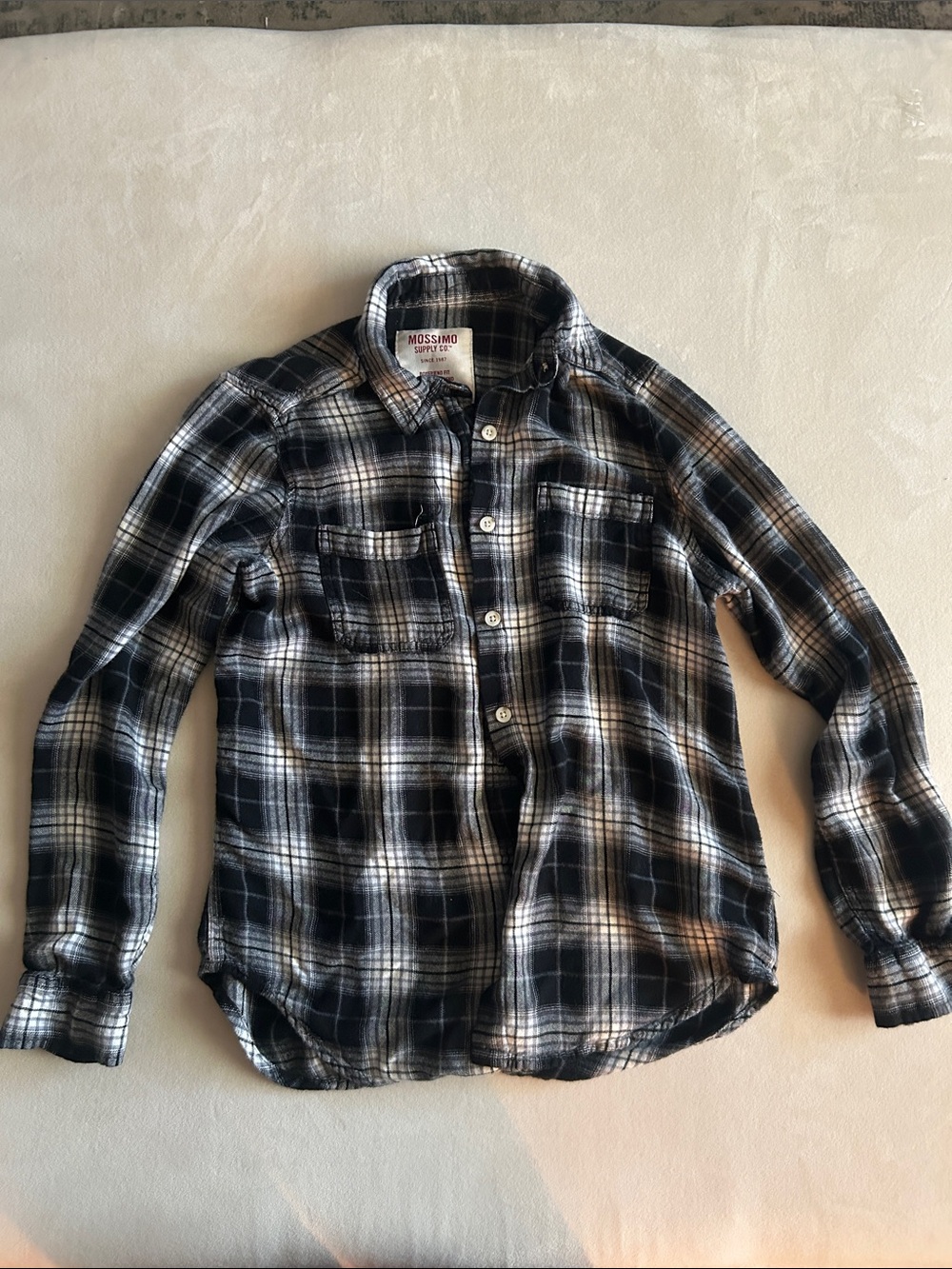 Mossimo Supply Co. Black and White Plaid Button-Down Shirt